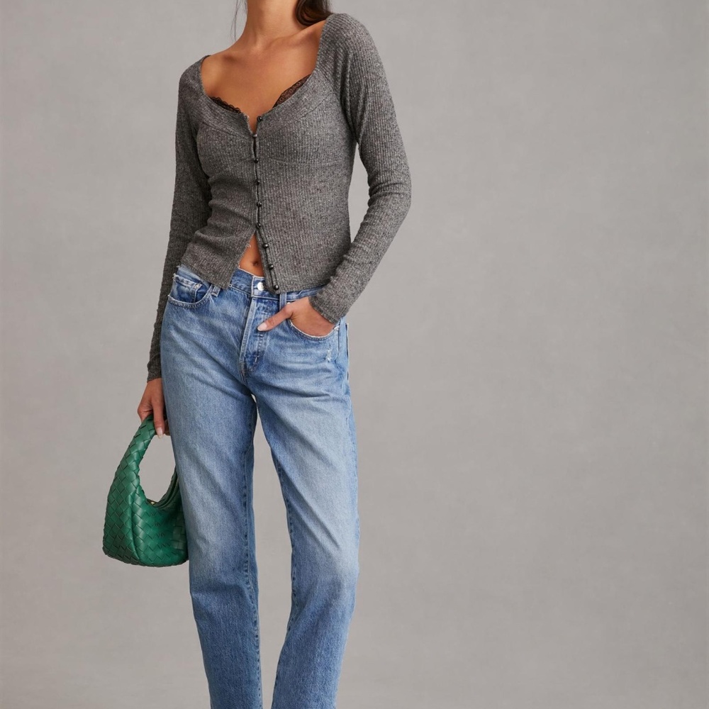 Anthropologie Lace-Trimmed Cardigan
